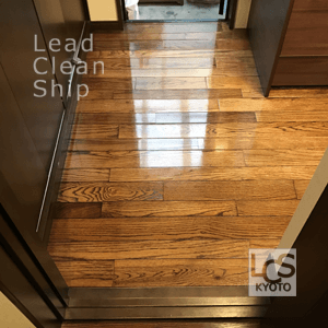 フローリングのニス塗装完了後