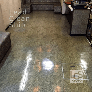 喫茶店の床面ワックス剥離・完了