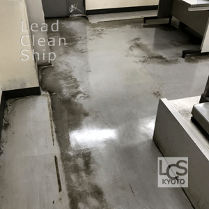 店舗の床面剥離ワックス施工前