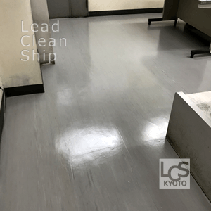 店舗の床面剥離ワックス施工後