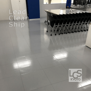 事務所のワックス清掃後