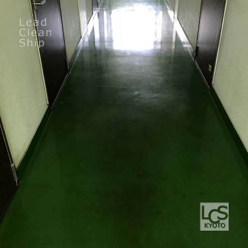 上京区のマンションワックス剥離前