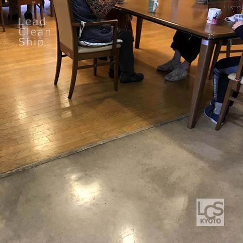 福祉施設さま：床剥離ワックス塗布：東山区１