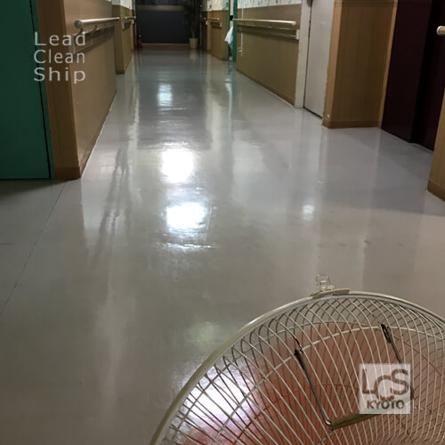 大阪府松原市の福祉施設のワックス塗布完了