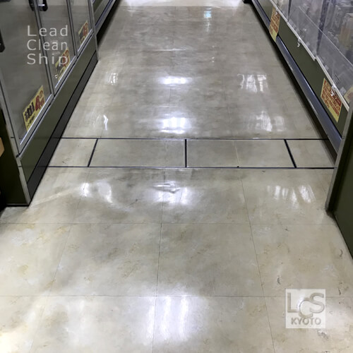スーパーマーケットさま：床剥離ワックス塗布：中京区１