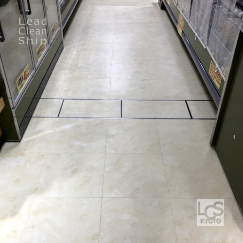 スーパーマーケットさま：床剥離ワックス塗布：中京区２