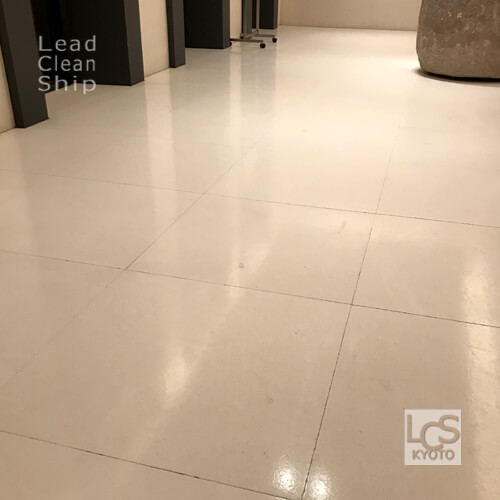 石灰岩の洗浄研磨後