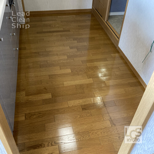 洗浄ワックス後フローリング：京都市