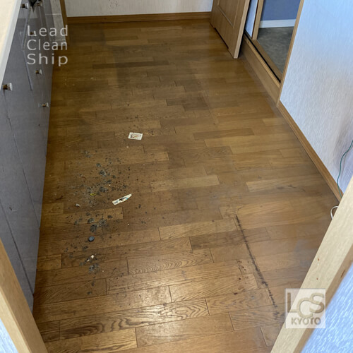 洗浄前フローリング：京都市