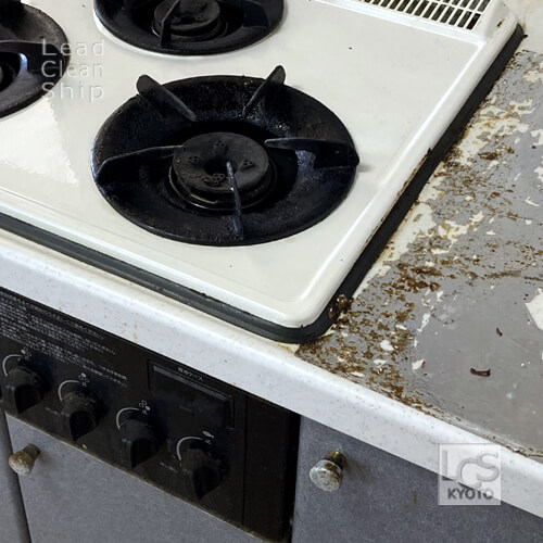 キッチン洗浄前アップ：西京区