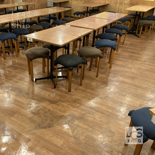 京都市中京区の飲食店床ワックス清掃前