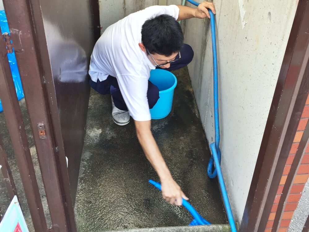 ゴミ置き場手洗い洗浄